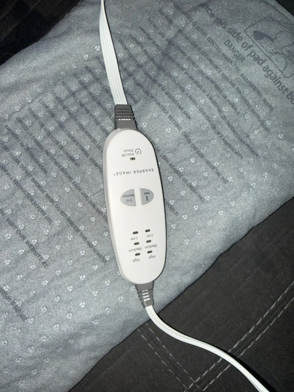 Sharper Image Gray Electric Heating Pad